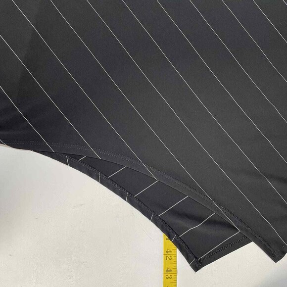 IC By Connie K Dress Womens XL Stretch Jersey Black Asymmetrical Hem Striped - Picture 11 of 11